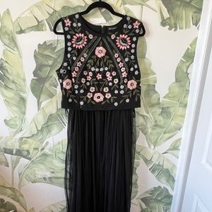 Adrianna Papell - Two Piece Sequined Tulle A-Line Dress